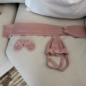 Mayoral Dusty Pink Knitted Hat Set